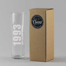 Hampers and Gifts to the UK - Send the Personalised Date Beer Pint Glass